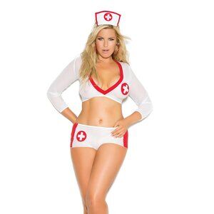Plus Size Heart Breaker Nurse Lingerie Costume Set